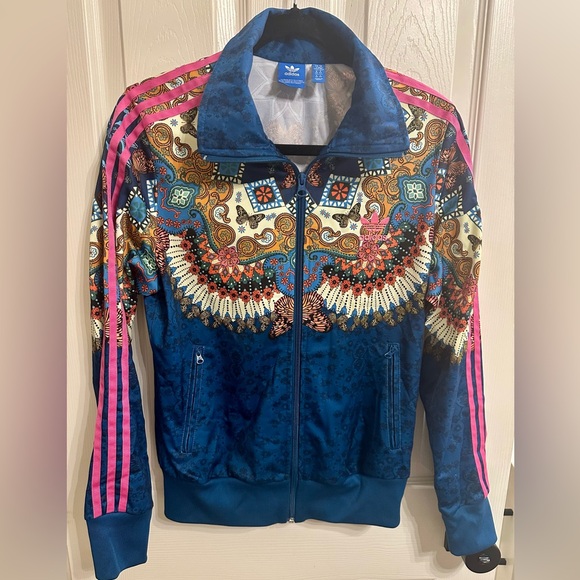 Adidas and FARM RIO Borbomix Multicolor Track Jacket Size Medium - Picture 6 of 10